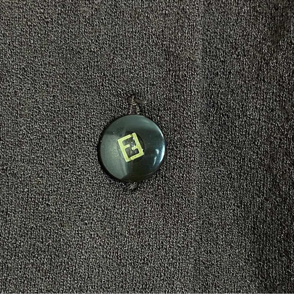 Vintage Fendi Button Down Brown Long Sleeve Fendin Button Size 4 - Picture 6 of 13